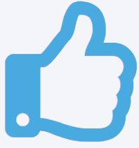 Blue thumbs up icon for happy Kannapolis concrete customers